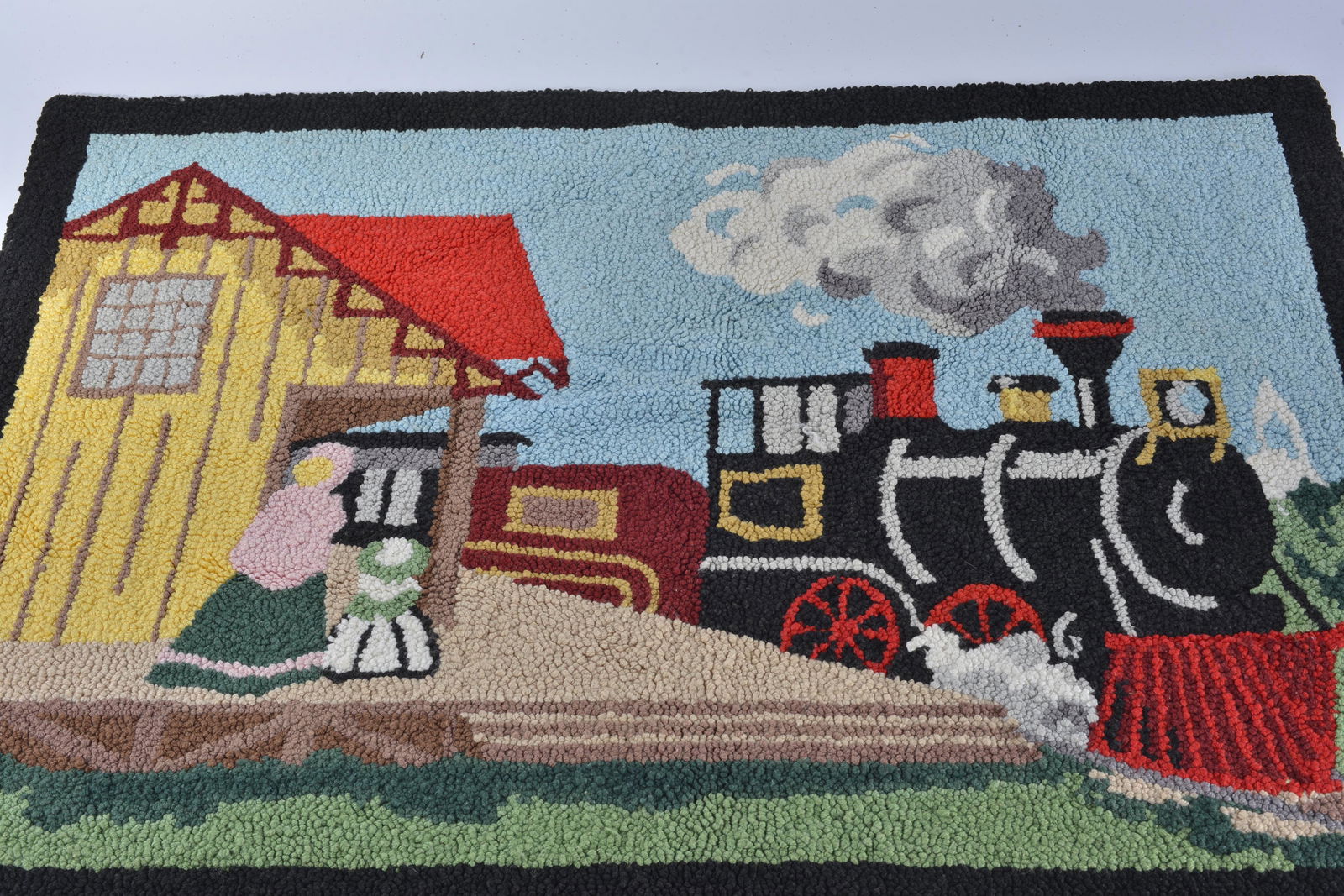 Hooked Rug ca. 1960 (train) (1 of 11)