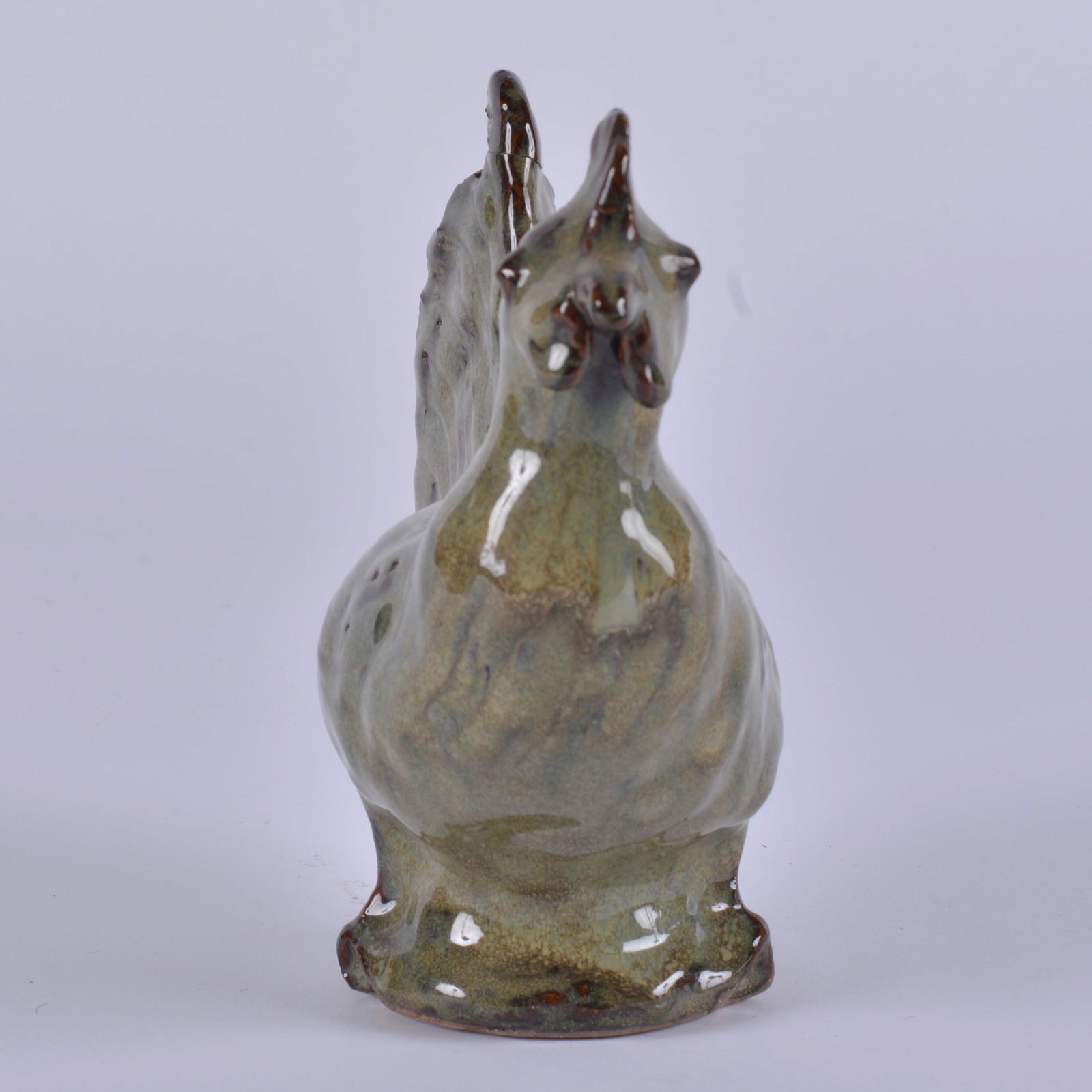 Charles Moore Chicken (cream glaze): stamped jugtown signed Charles Moore. Dated 1989. 7.5"