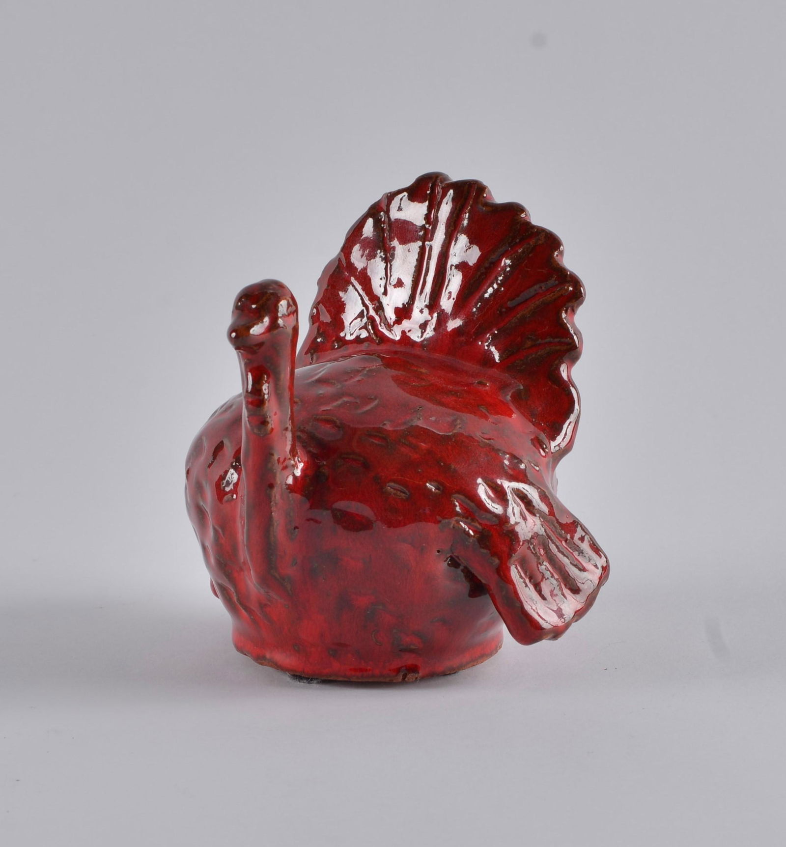Charles Moore very RARE red glaze turkey: rare rare tuckey by Charles Moore dated 2001. extreme red glaze. 4.25" high