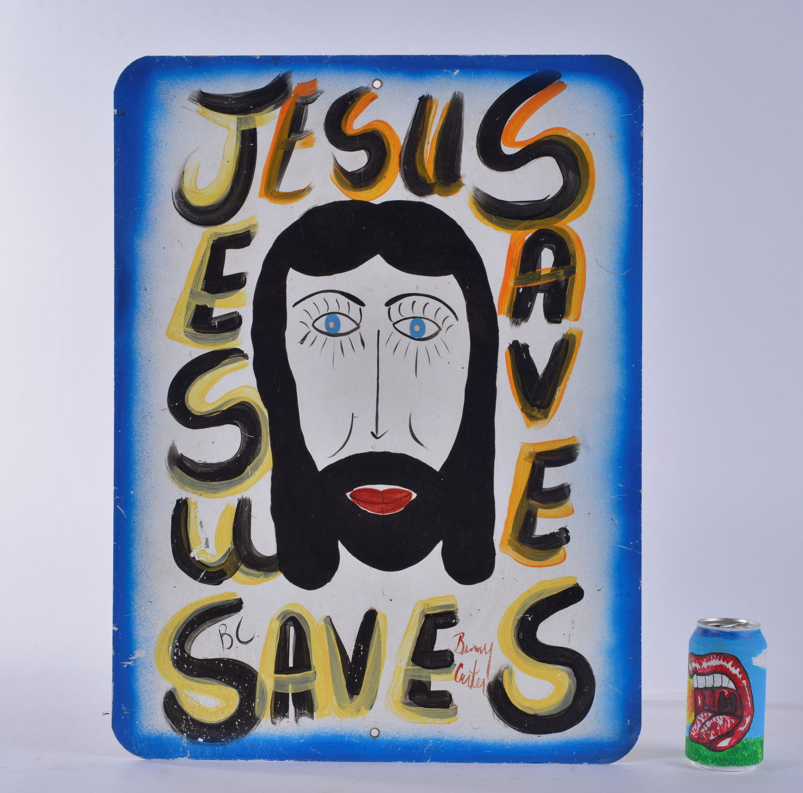 Benny Carter Painting on Tin (Jesus) (1 of 2)