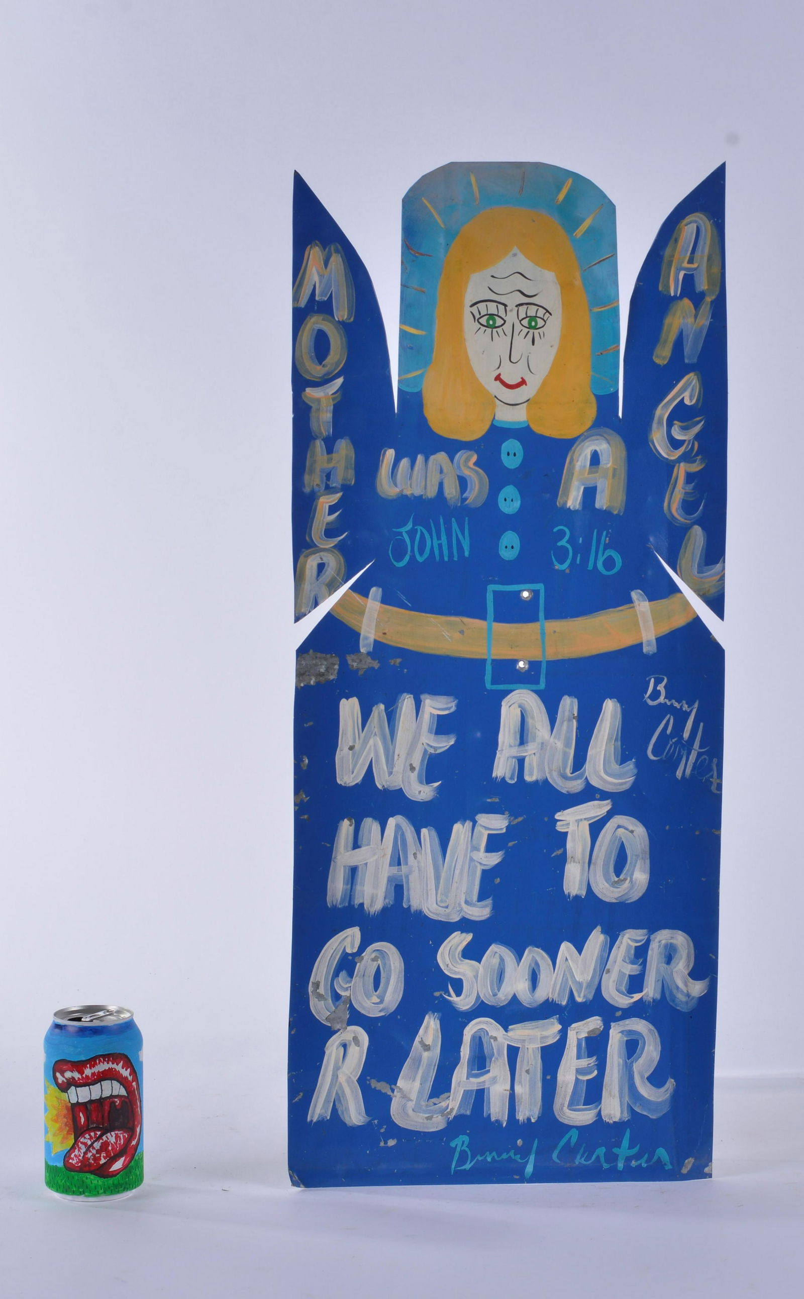 Benny Carter Folk Art Tin Cutout (blue angel) (1 of 5)