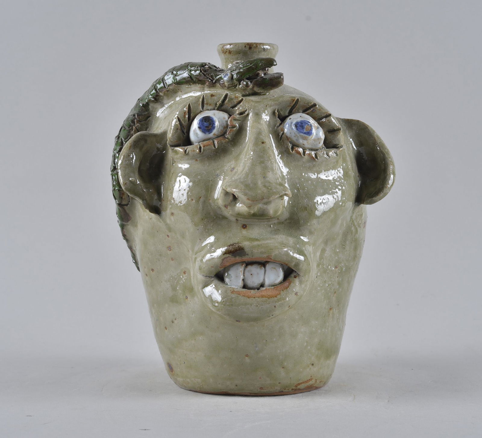 Jerry Brown Face Jug w Snake (1 of 4)