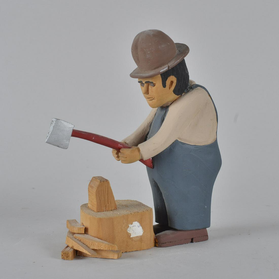 James Cook Folk Art Carving (ax man): folk art carving by James C Cook of Lawndale NC. 7.5"