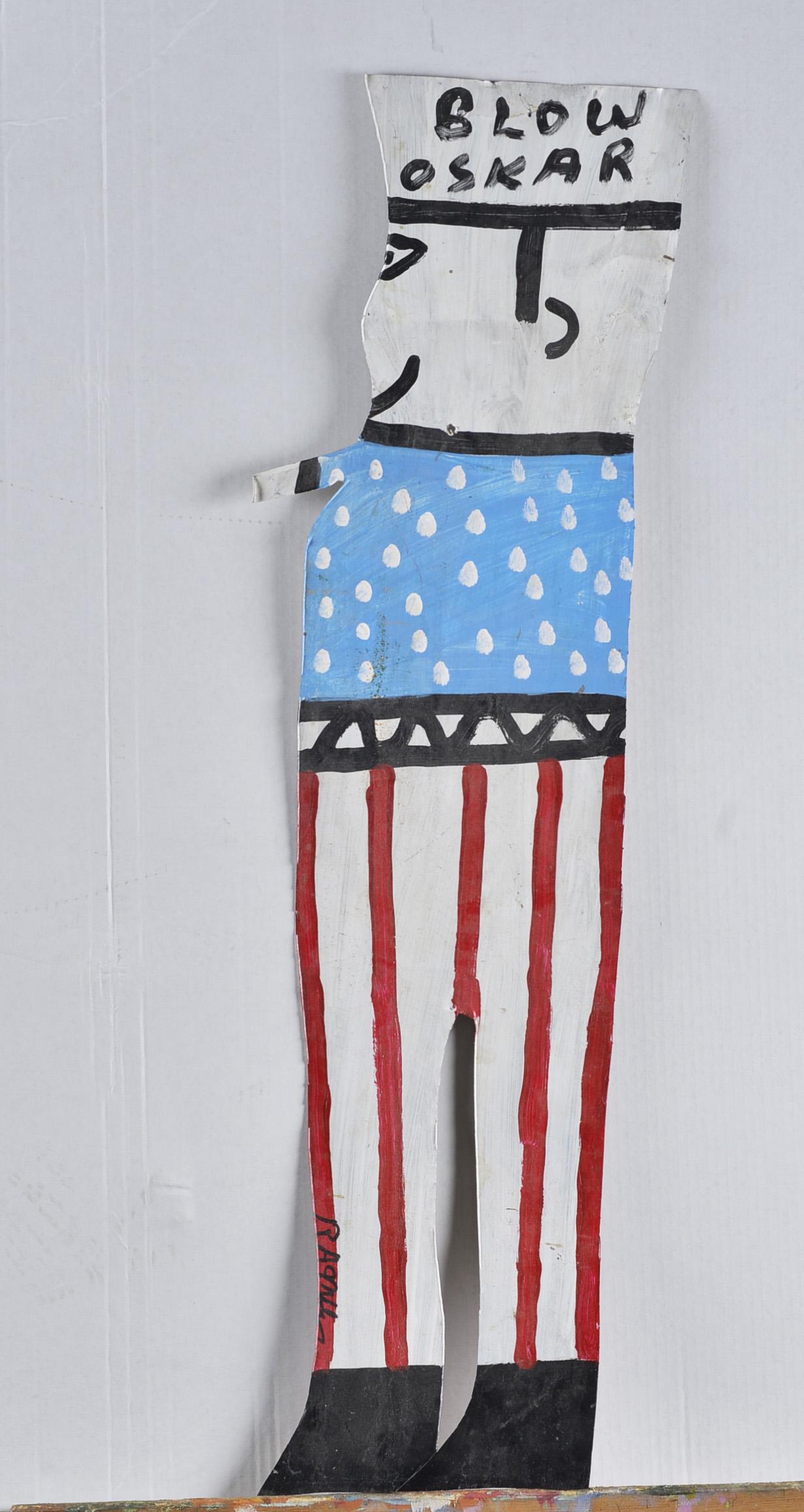 RA Miller Tin Cut Out Blow Osker (striped pants) (1 of 4)