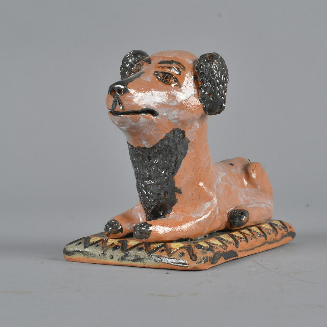 Billy Ray Hussey Seated Dog Figural: signed BH on base and dated Kiln #54. 5.5" x 6.5"