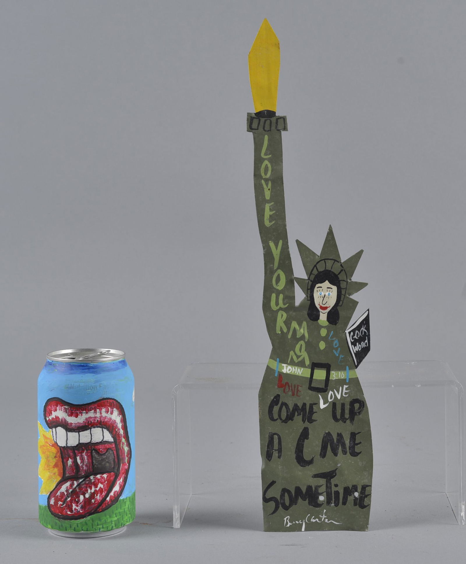 Benny Carter Tin Cutout Statue of Liberty GREEN (1 of 2)