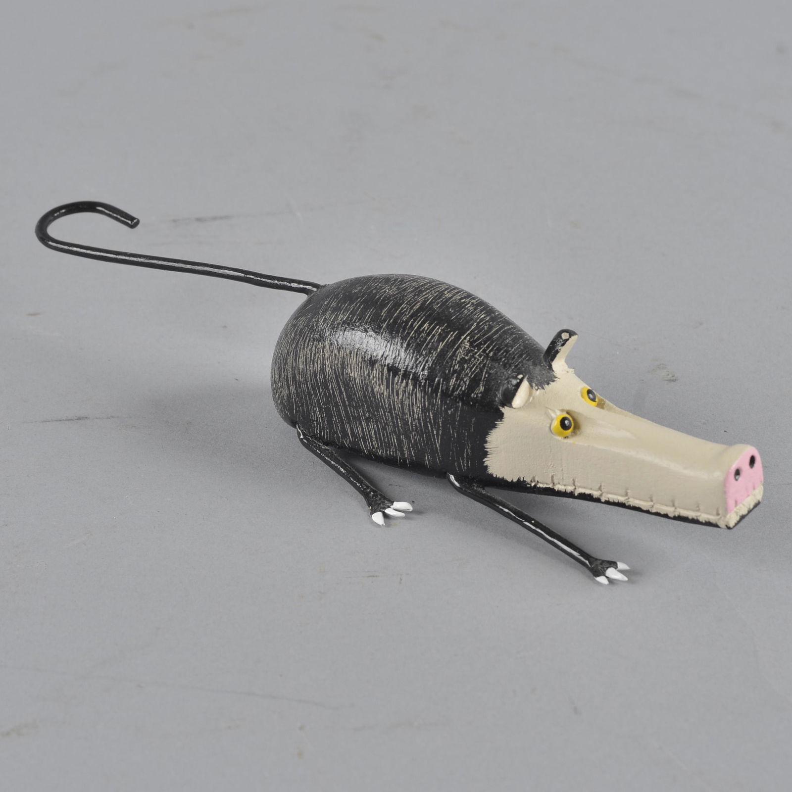 Lonnie & Twyla Money Mouse: paint on carved wood. Signed on bottom. Length 7.25"