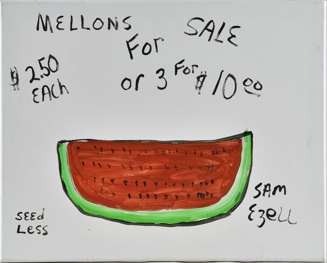 Sam Ezell Folk Art Painting (watermelon) (1 of 2)
