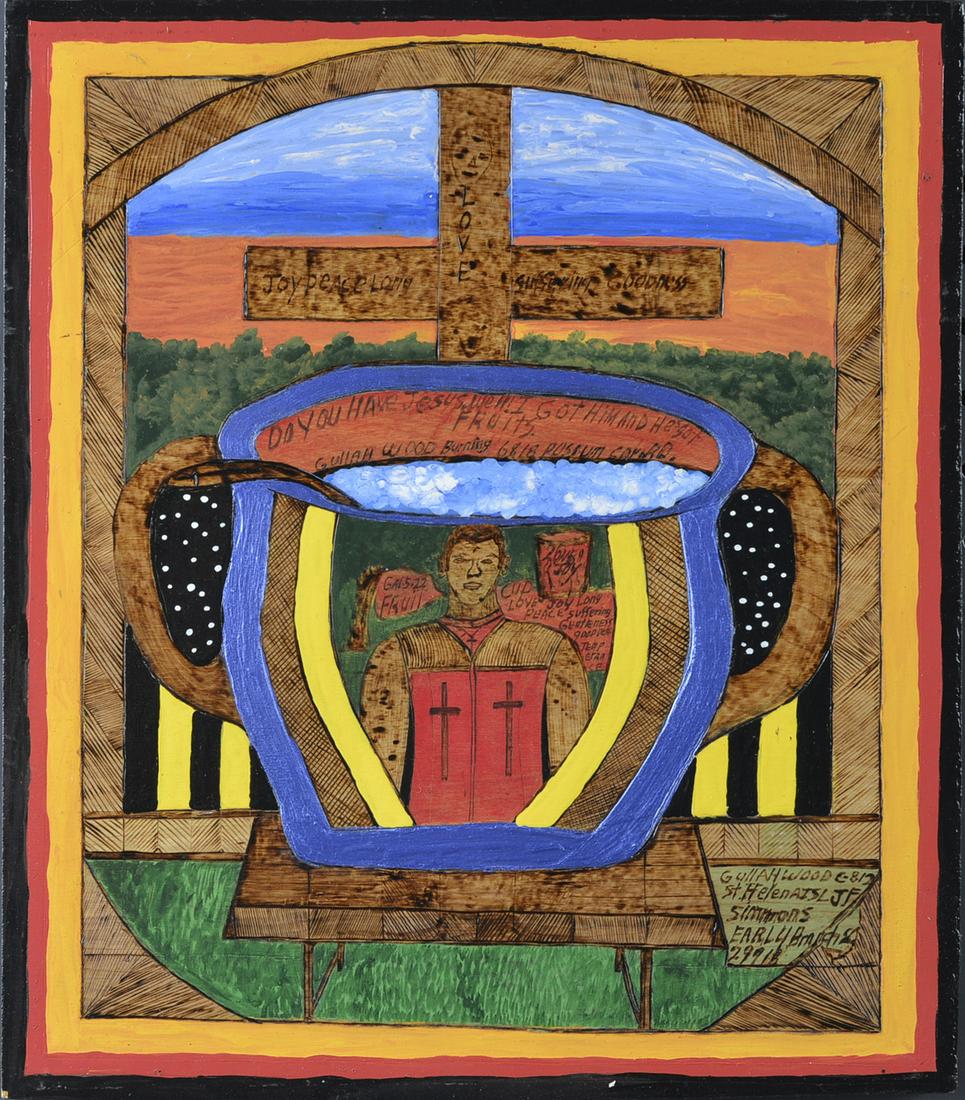 Reverend Johnnie F. Simmons folk art wood burning (1 of 5)