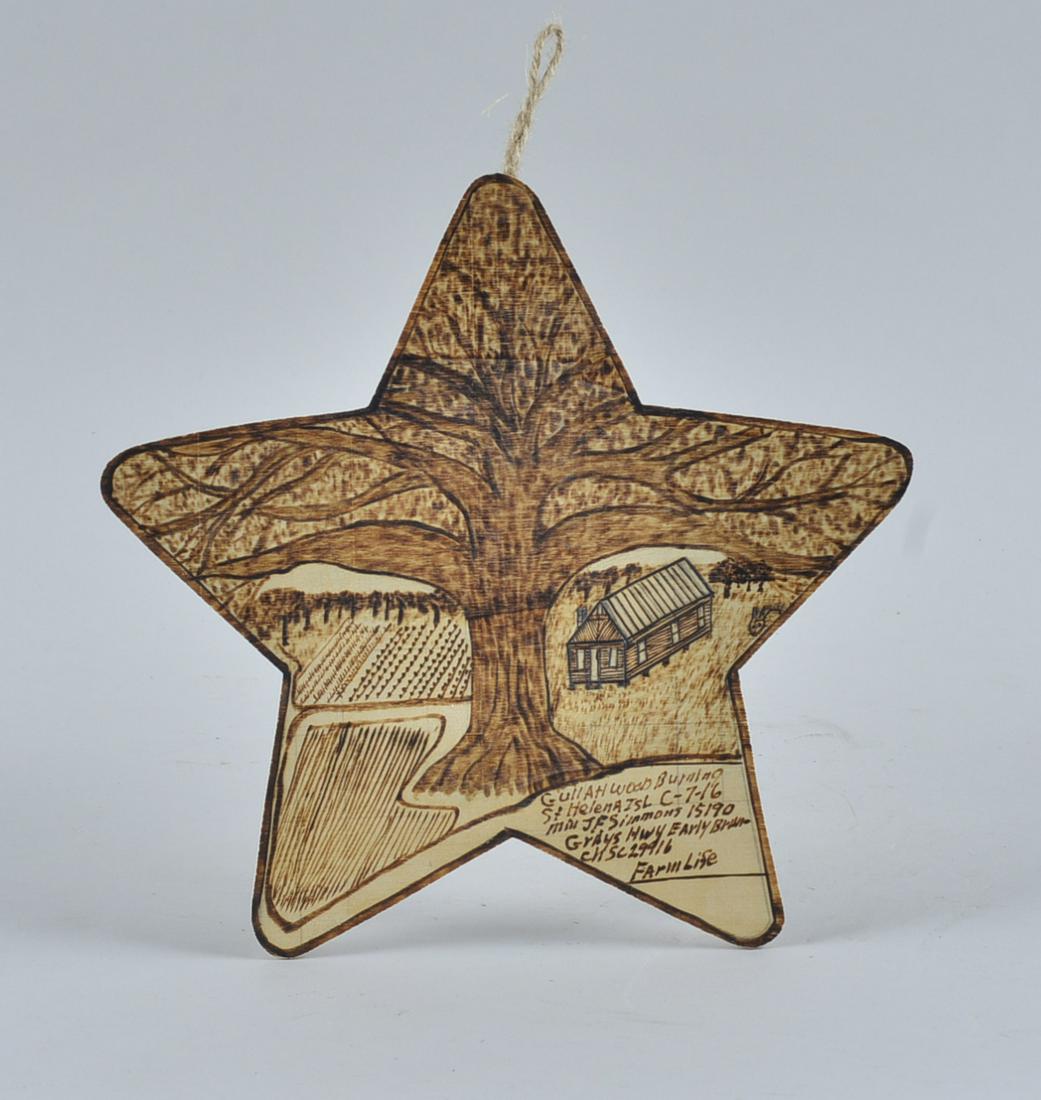 Reverend Johnnie F. Simmons folk art wood burning (1 of 4)