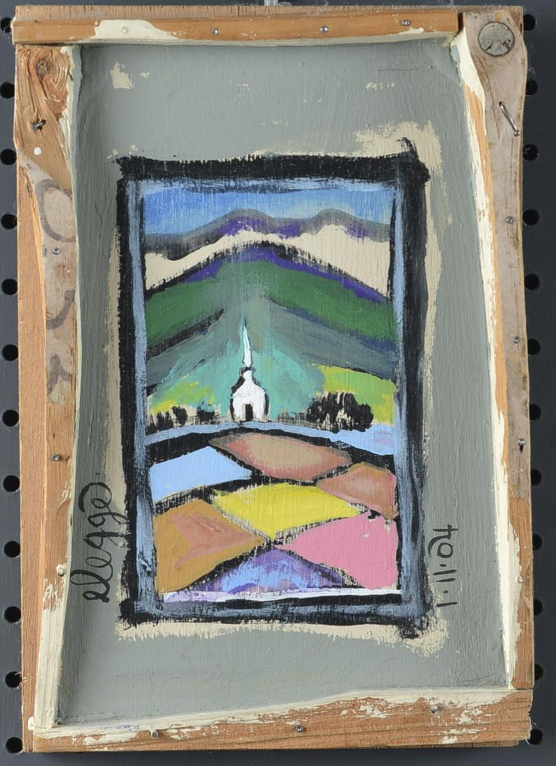 Eric Legge Folk Art Painting (church) 7.5" x 11" (1 of 3)