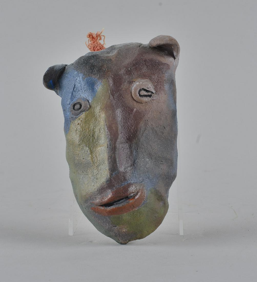 Cher Shaffer Pottery: painted pottery signed on back 5" x 3"