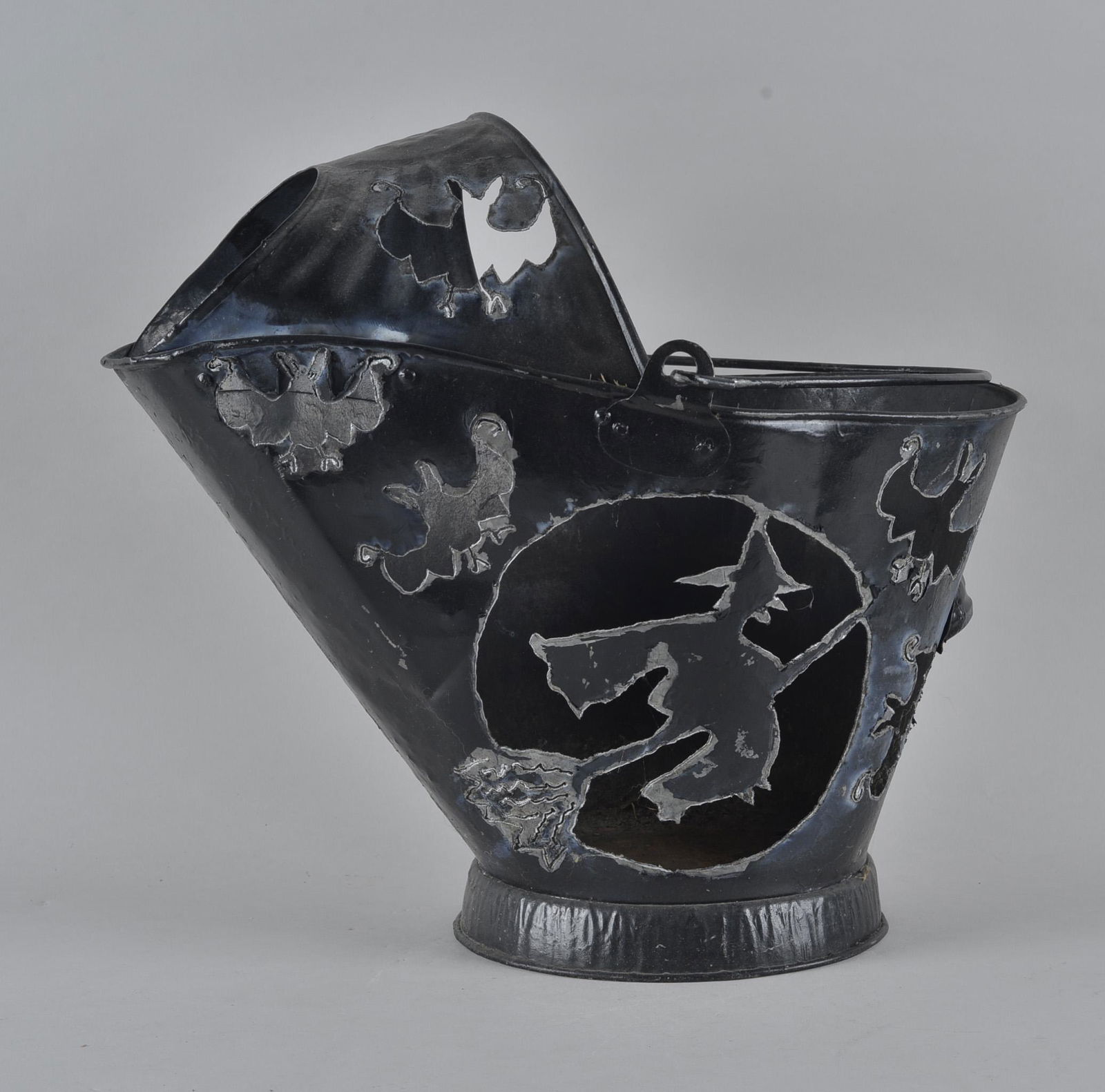 Folk Art Cut Metal Bucket (1 of 2)