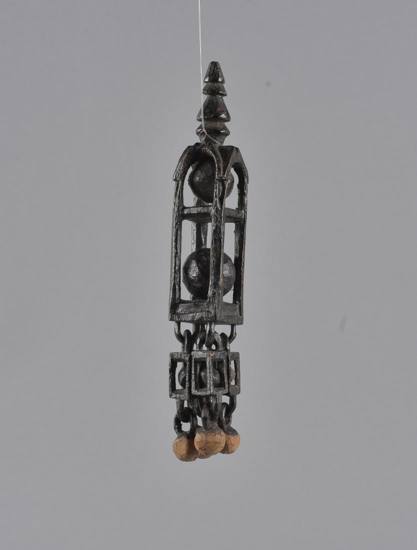 Folk Art whimsey ball and cage  carving (1 of 5)