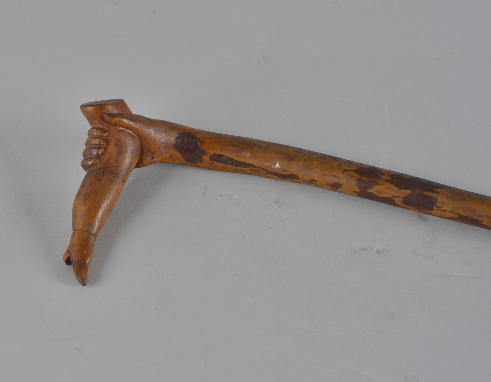 Folk Art Cane Leg in Hand (1 of 4)