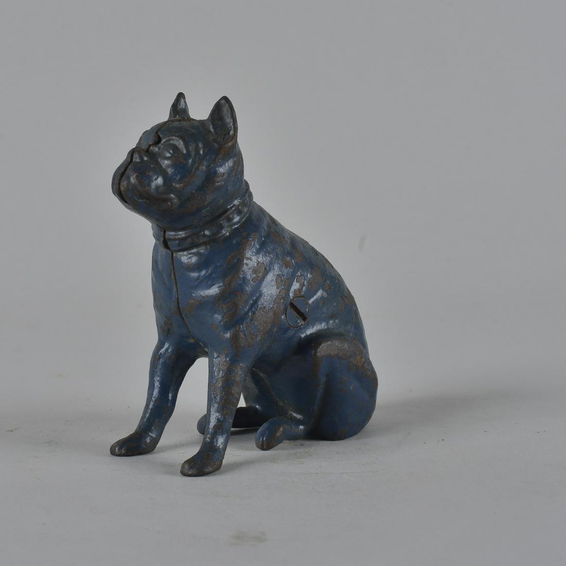 Cast Iron Bank Bull Dog: original ca. 1915 - H 4.25"