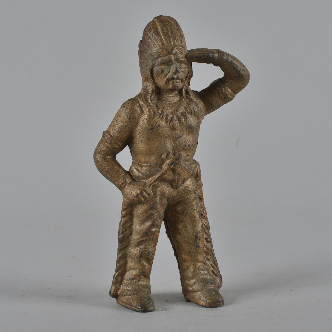Cast Iron Bank Indian: original ca. 1915. H 6"