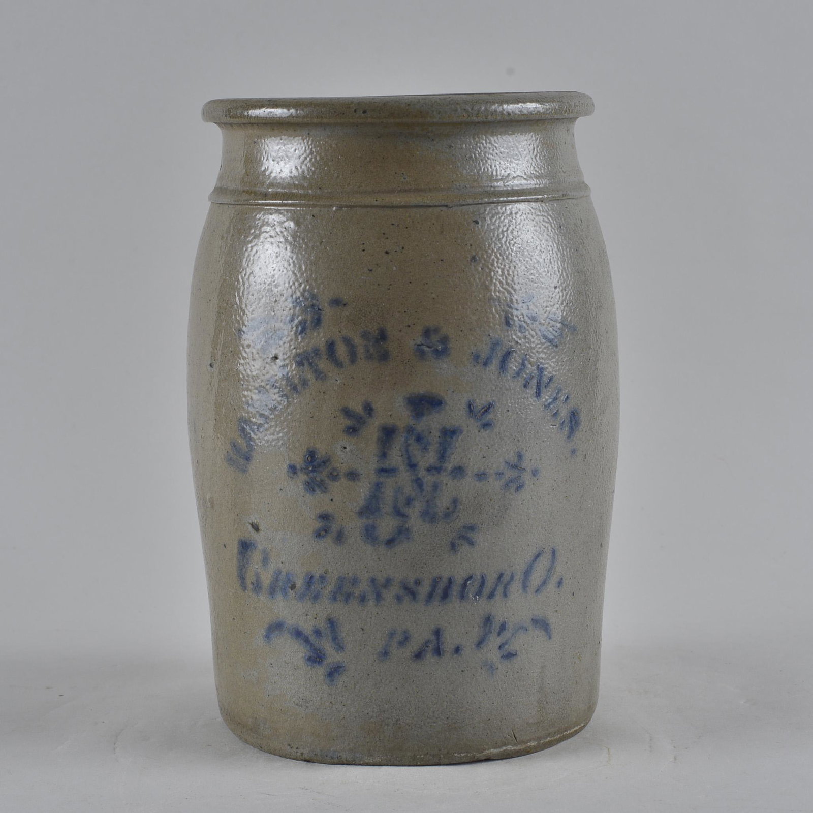 Hamilton and Jones 1/2 gallon stoneware jar (1 of 3)