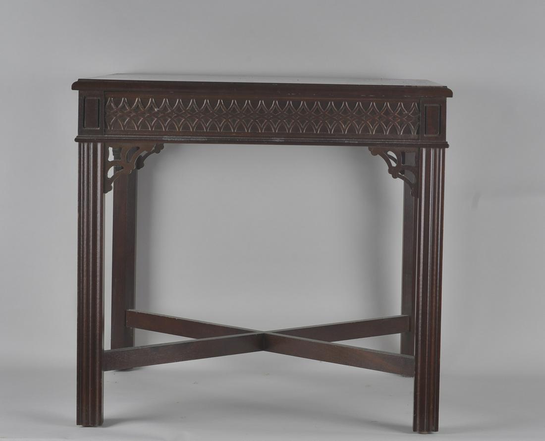 Chinese Chippendale Stretcher Base Table (1 of 2)