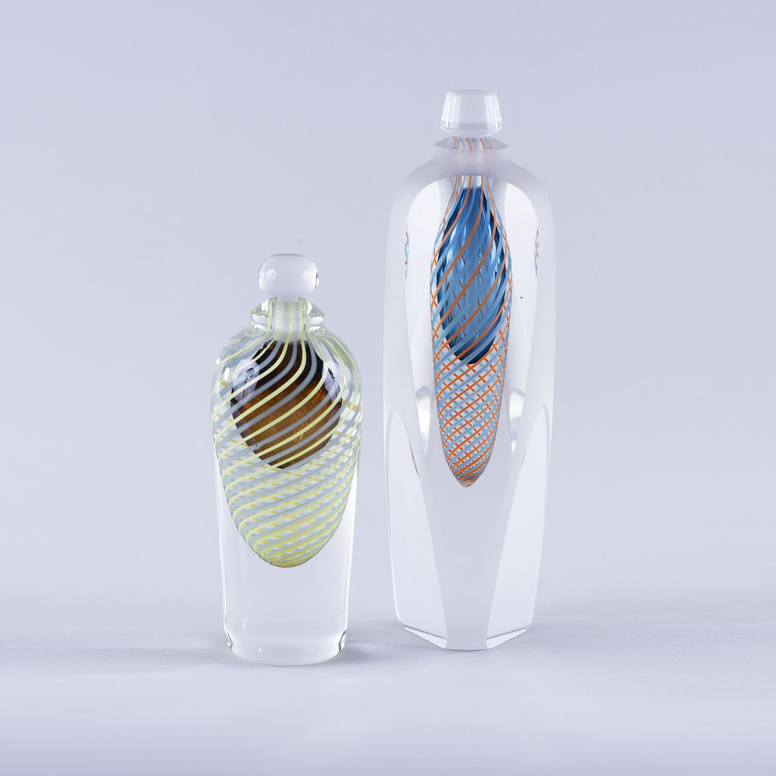 2   Art Glass Perfume Bottles signed (1 of 6)