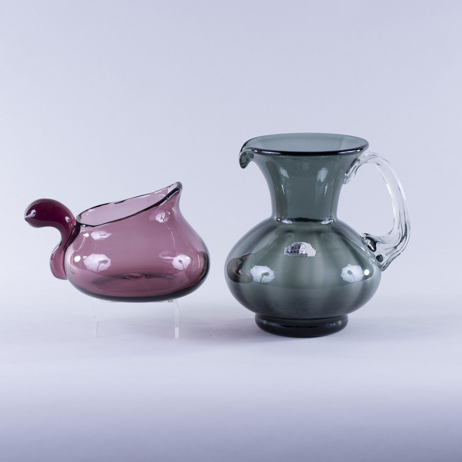 Blenko Glass Small pitcher & creamer (1 of 1)