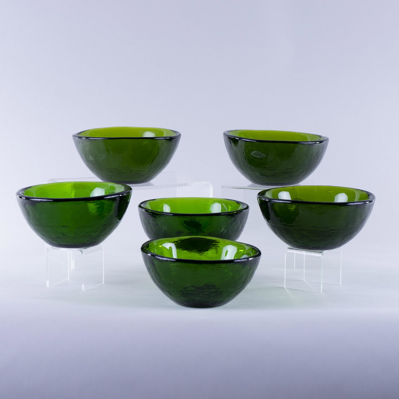 6 Blenko Art Glass Cereal Bowls: see picture 5.5"W x 2.5"