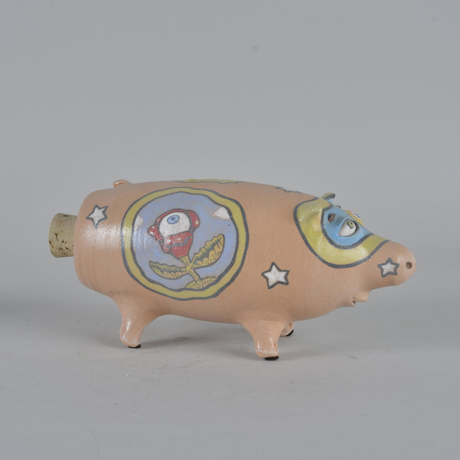 Stacy Lambert Piggy Bank: Piggy bank signed and dated 2013 10" L