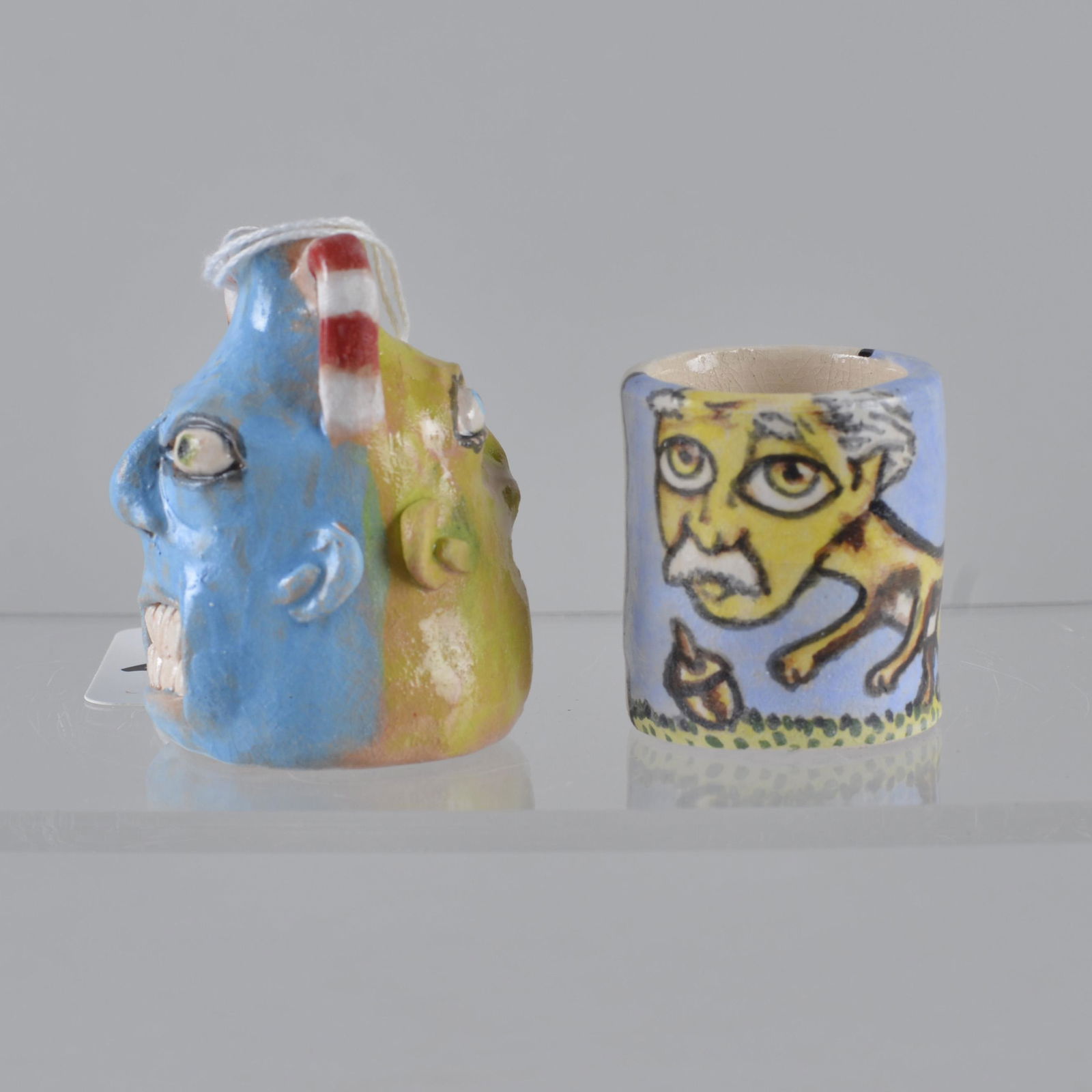 Stacy Lambert miniature Double Face Jug toothpick hold (1 of 2)