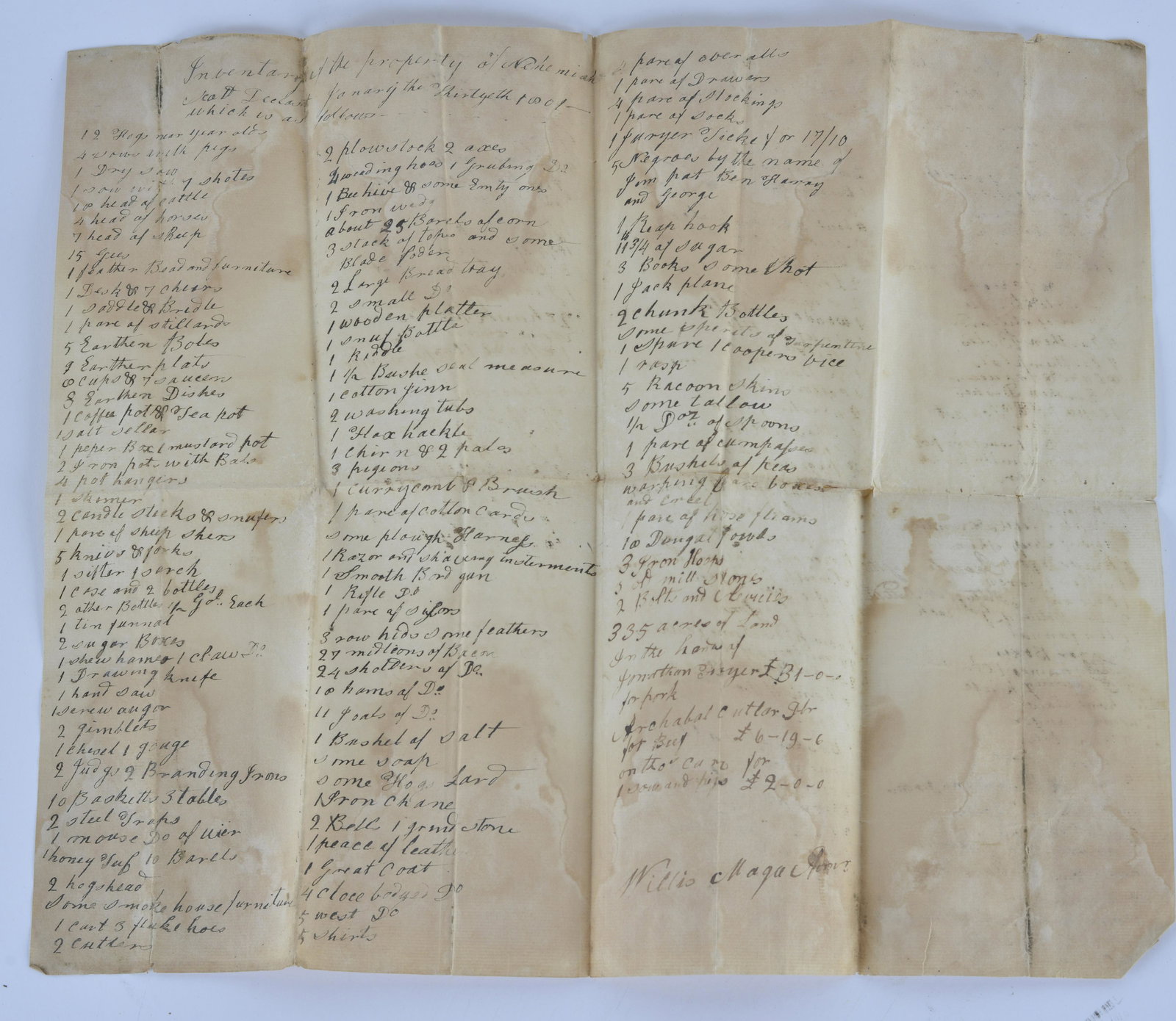 North Carolina Slave document (1 of 6)
