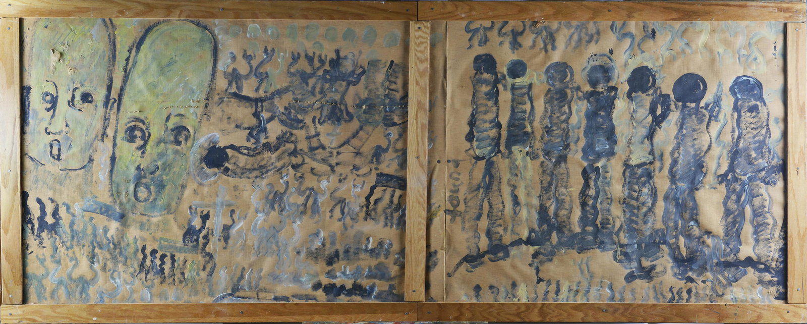Purvis Young Outsider Art Painting 96x39 (1 of 1)