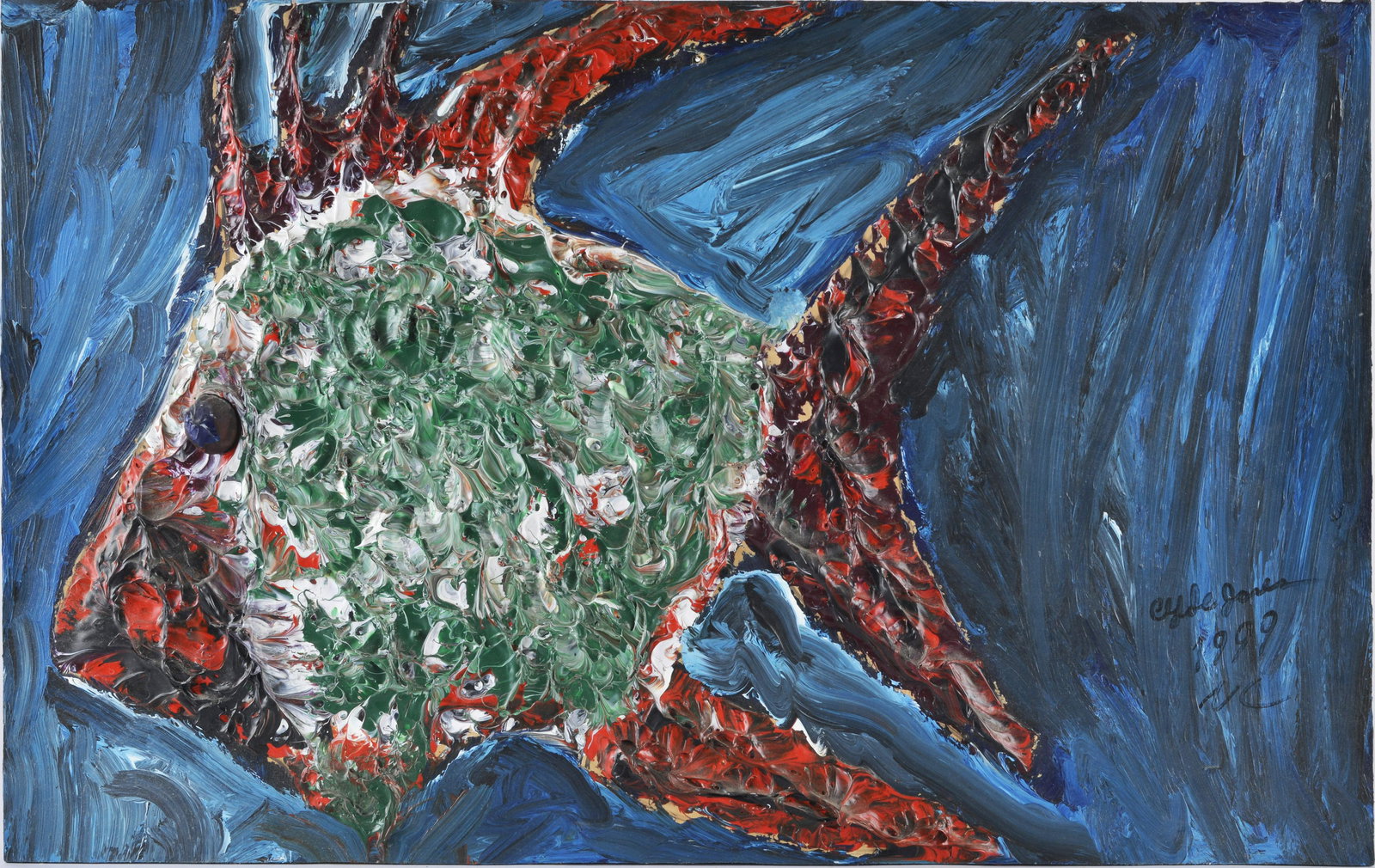 Clyde Jones Painting Fish (1 of 4)