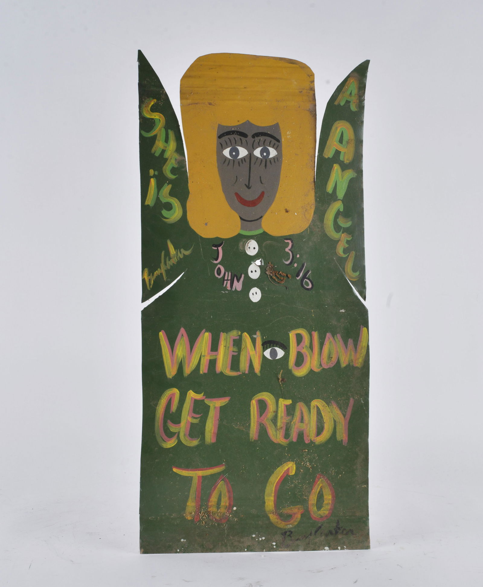 Benny Carter Tin Cutout Green Angel (1 of 1)