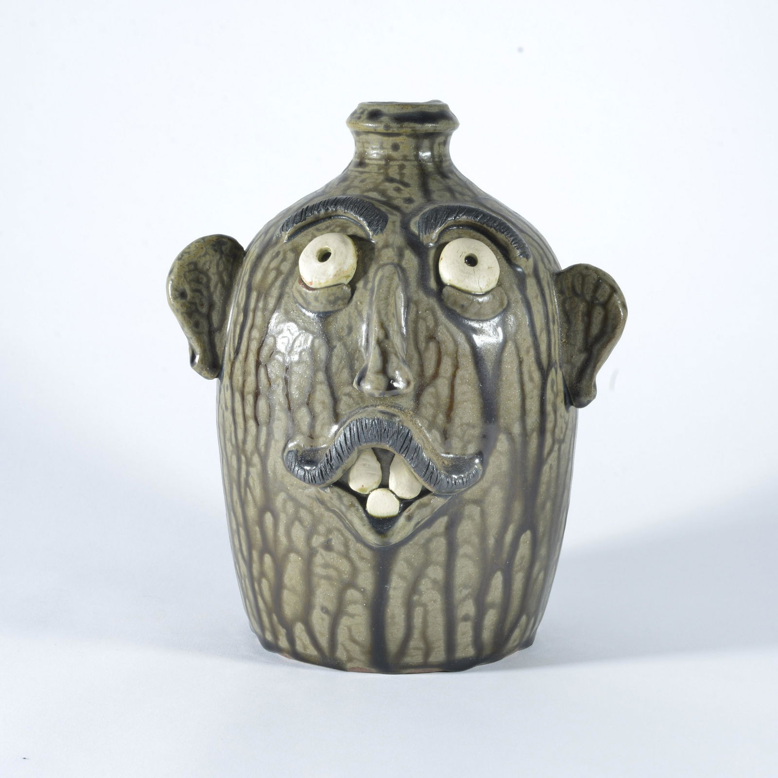 face jug :Sid Luck 1996年製　アメリカ南部　アメリカ雑貨 NC Folk Pottery, Sid Luck, Face Jug (Lot 2056 - Single-Owner
