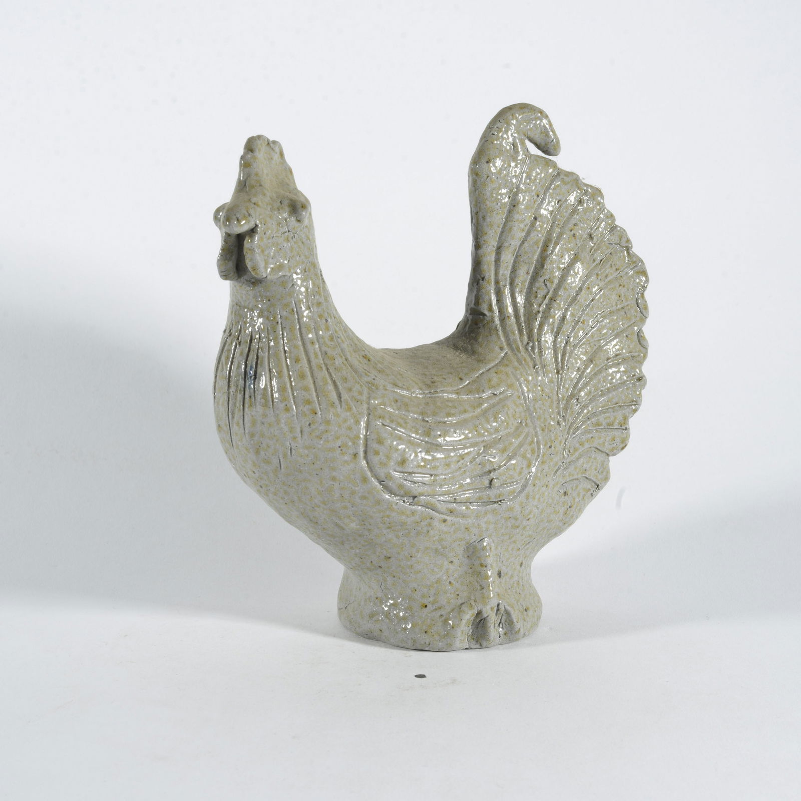 EARLY Charles Moore Chicken dated 1982: jugtown stamp, signed on bottom and dated 1982, 6.25" tall