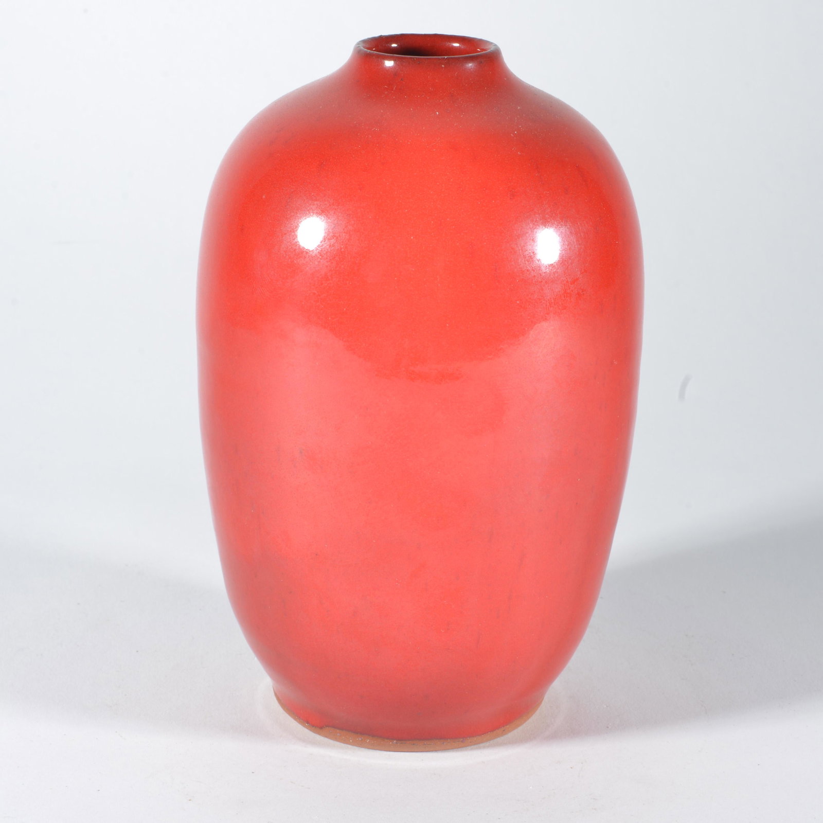 Ben Owen III Red Chinese Egg Vase: signed on bottom, dated 2011 - height 6.5"