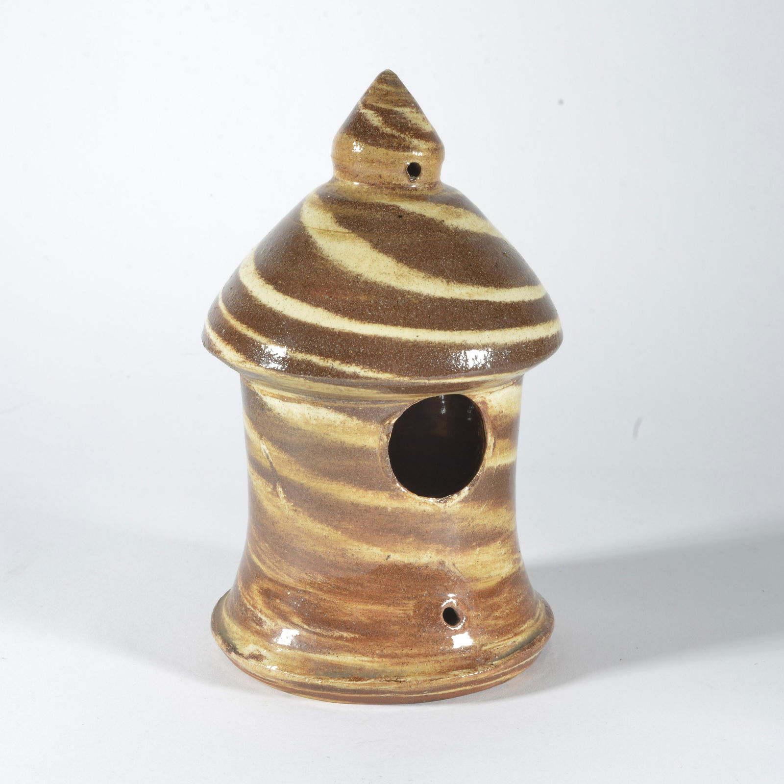 Wayne Hewell Swirl Pottery Bird House (1 of 3)