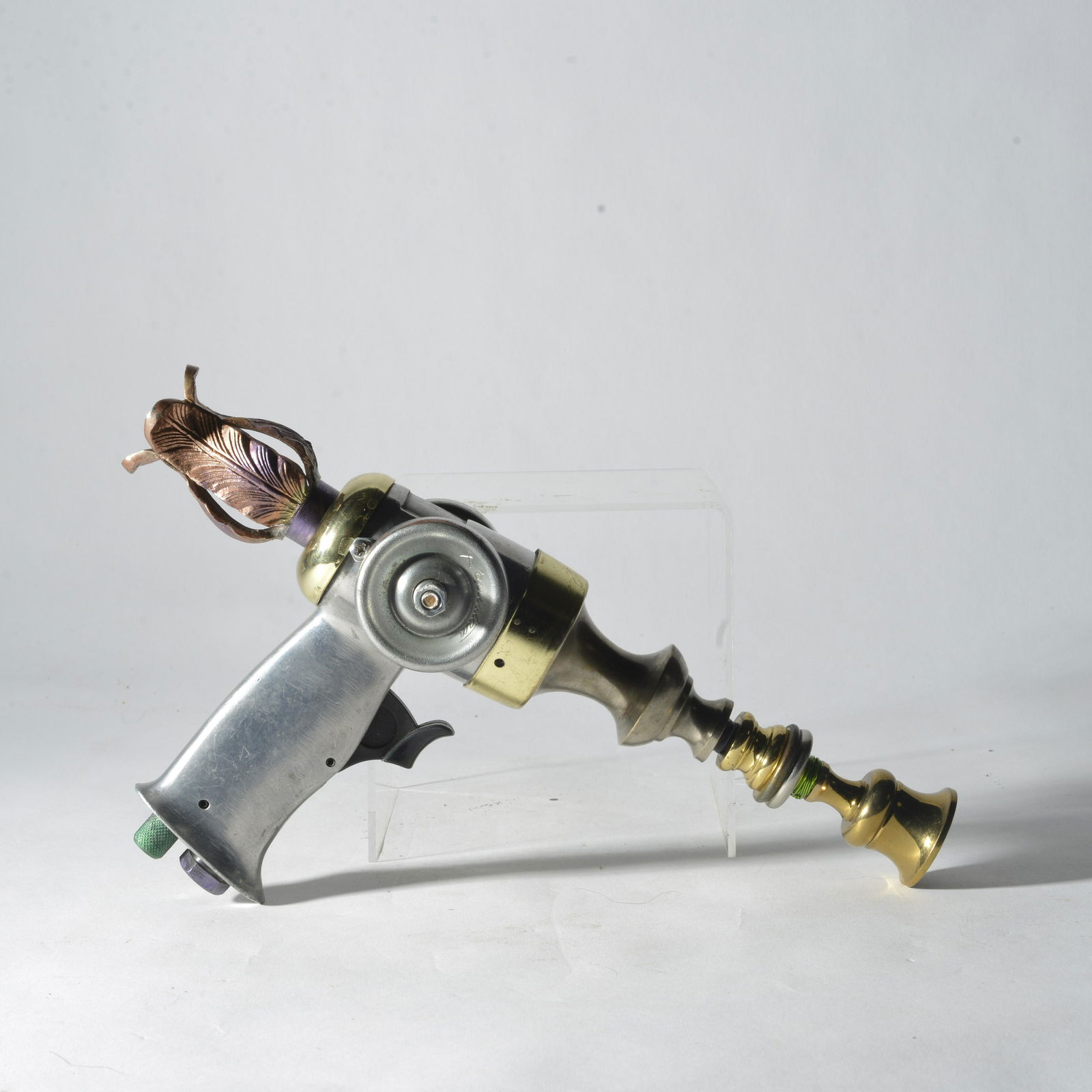 Steve Unkerman Visionary Folk Art Gun: Found materials "laser gun"; 12" long