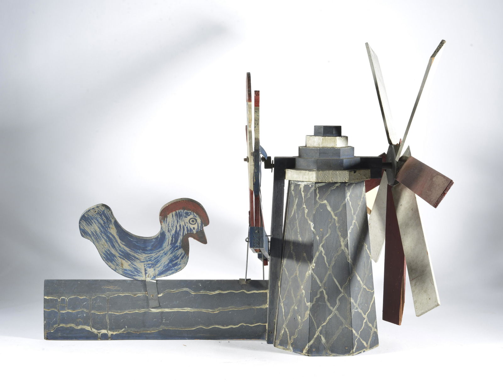 Folk Art Whirligig of Duck and People (1 of 5)