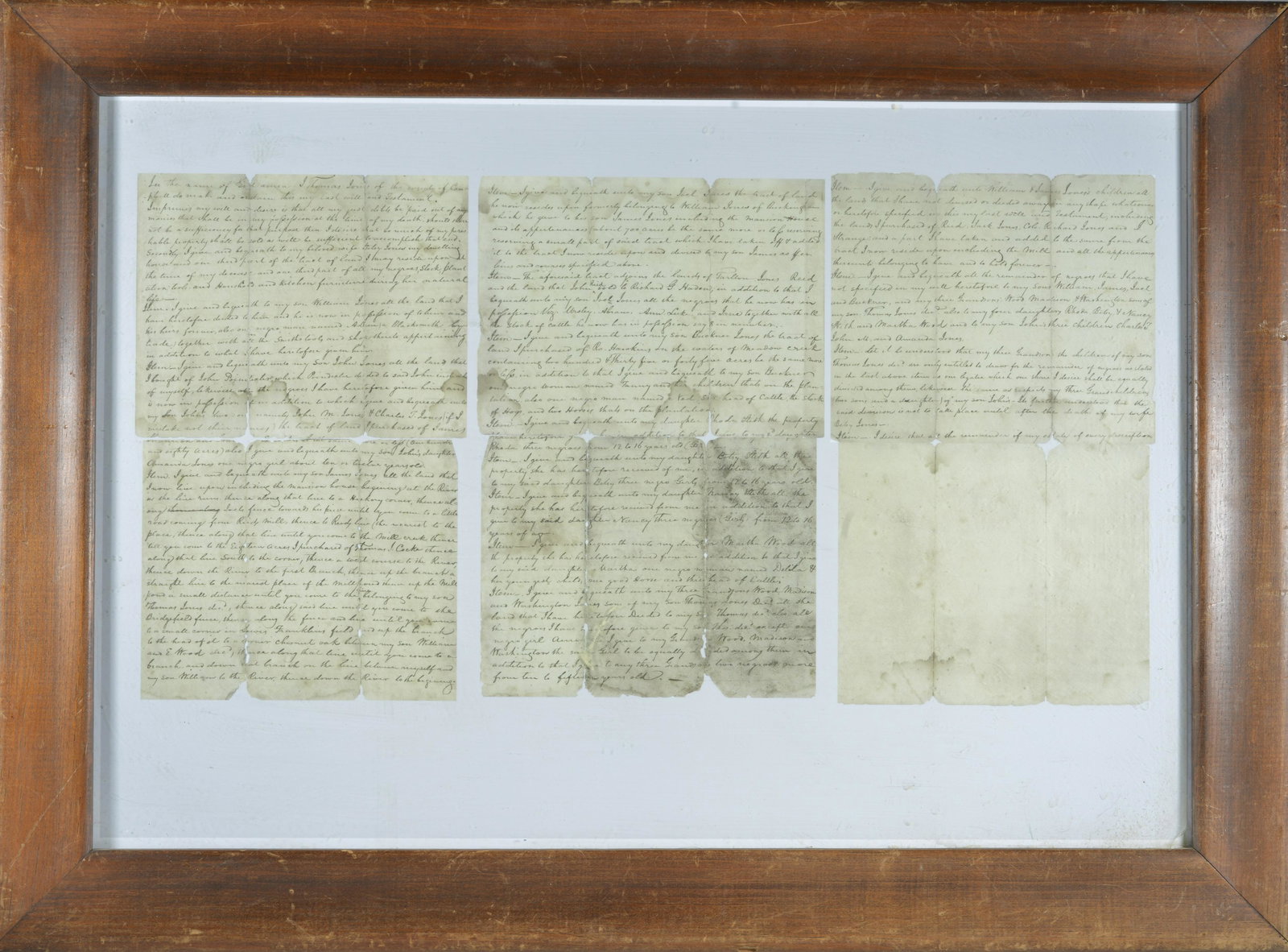 Framed Copy of a Slave Document (1 of 4)