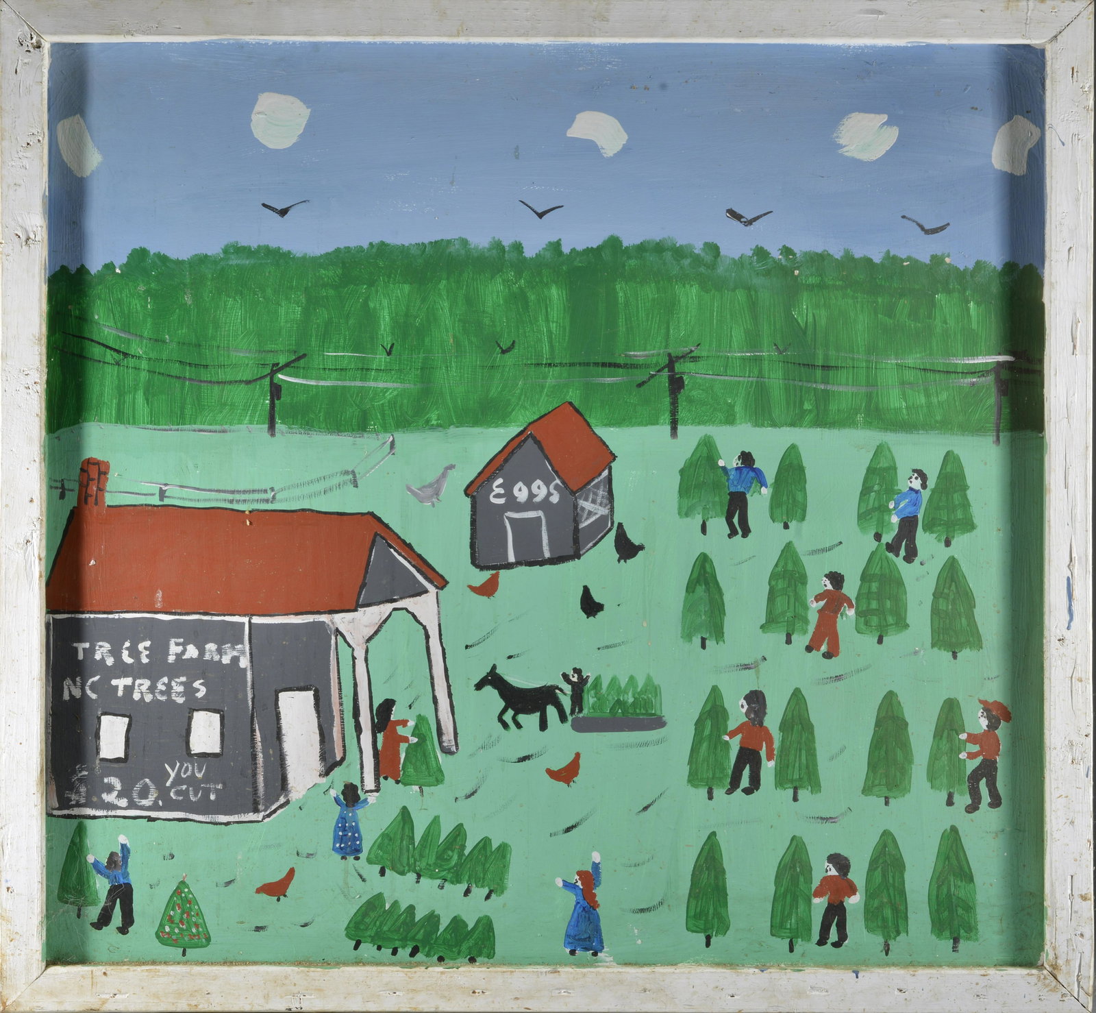 Sam Ezell Folk Art Painting (tree farm) (1 of 2)