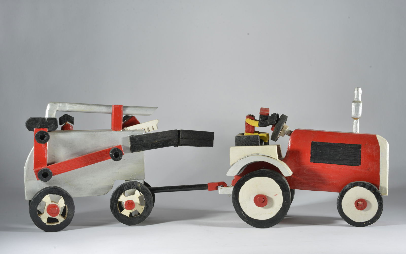 Folk Art Tractor and Hay Bailer (1 of 5)