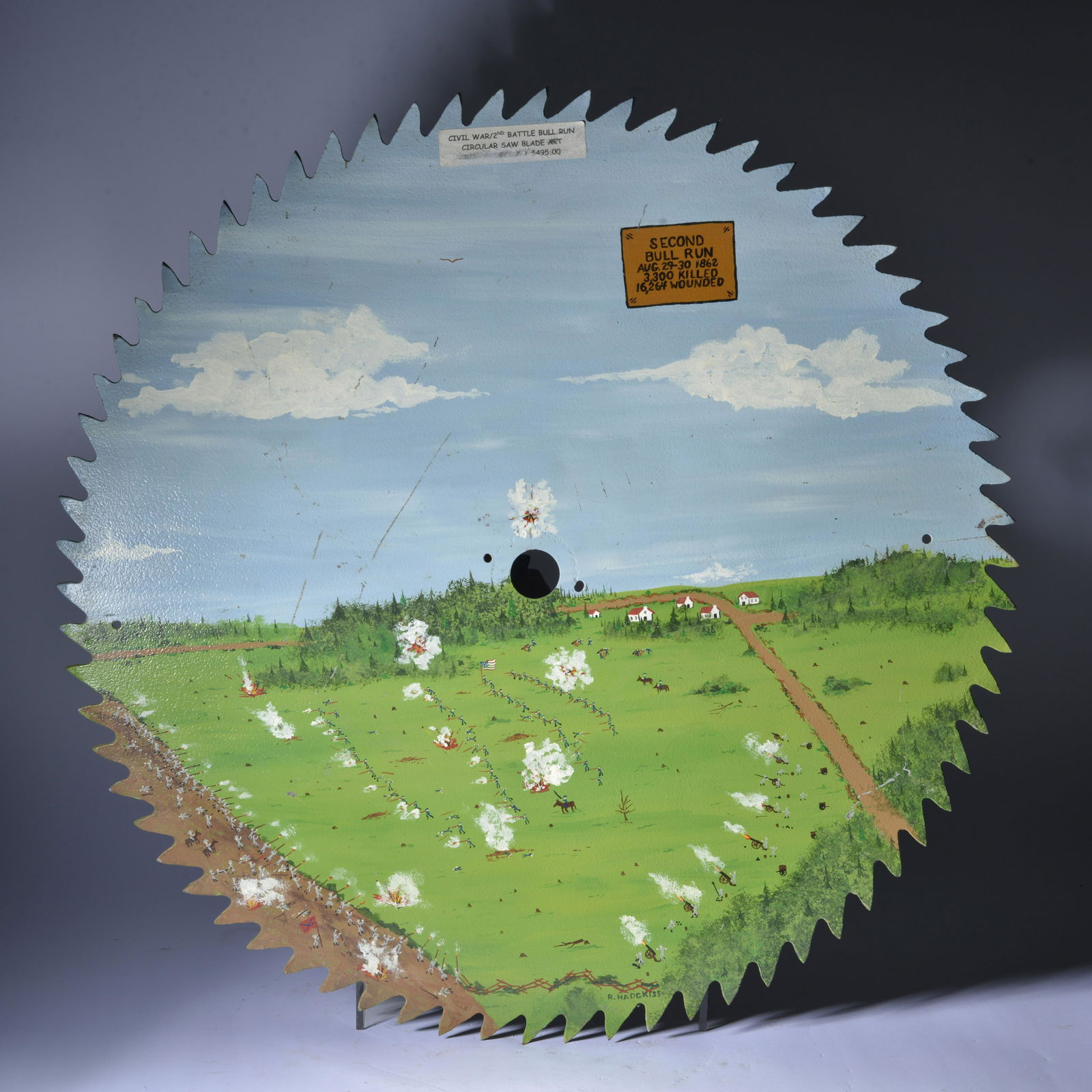 R Hodgkiss Folk Art Painted Saw Blade (1 of 2)