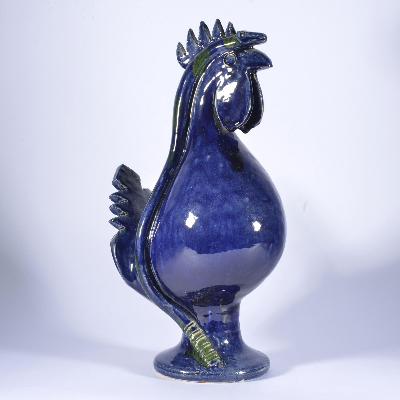 Edwin Meaders multi glaze snake rooster (1 of 4)