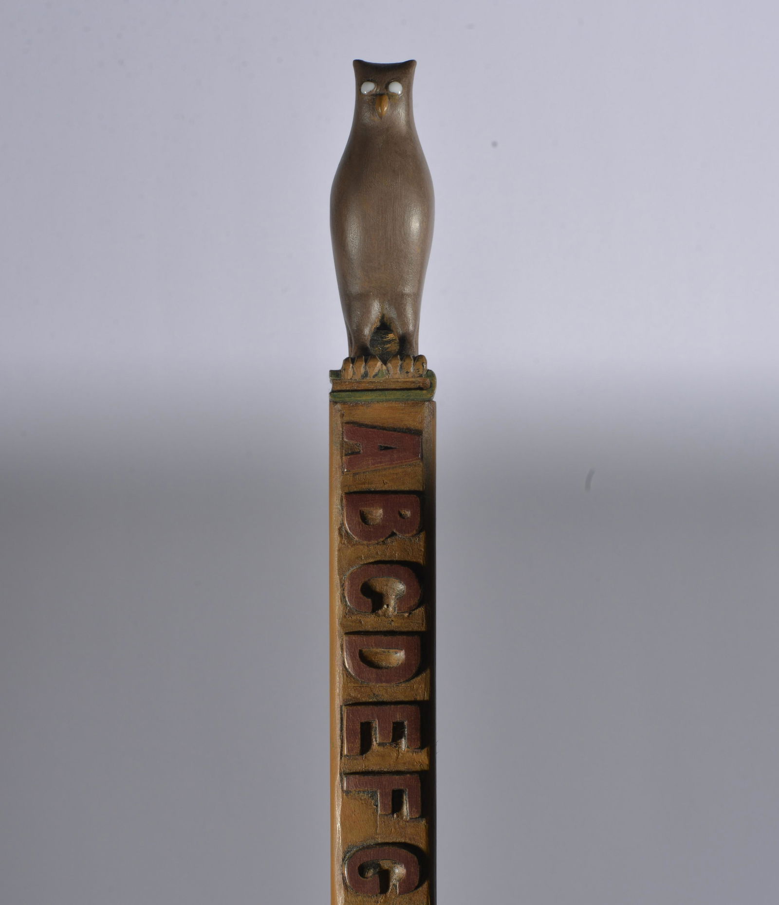 Steve Armstrong Folk Art Cane (alphabet, owl) (1 of 6)