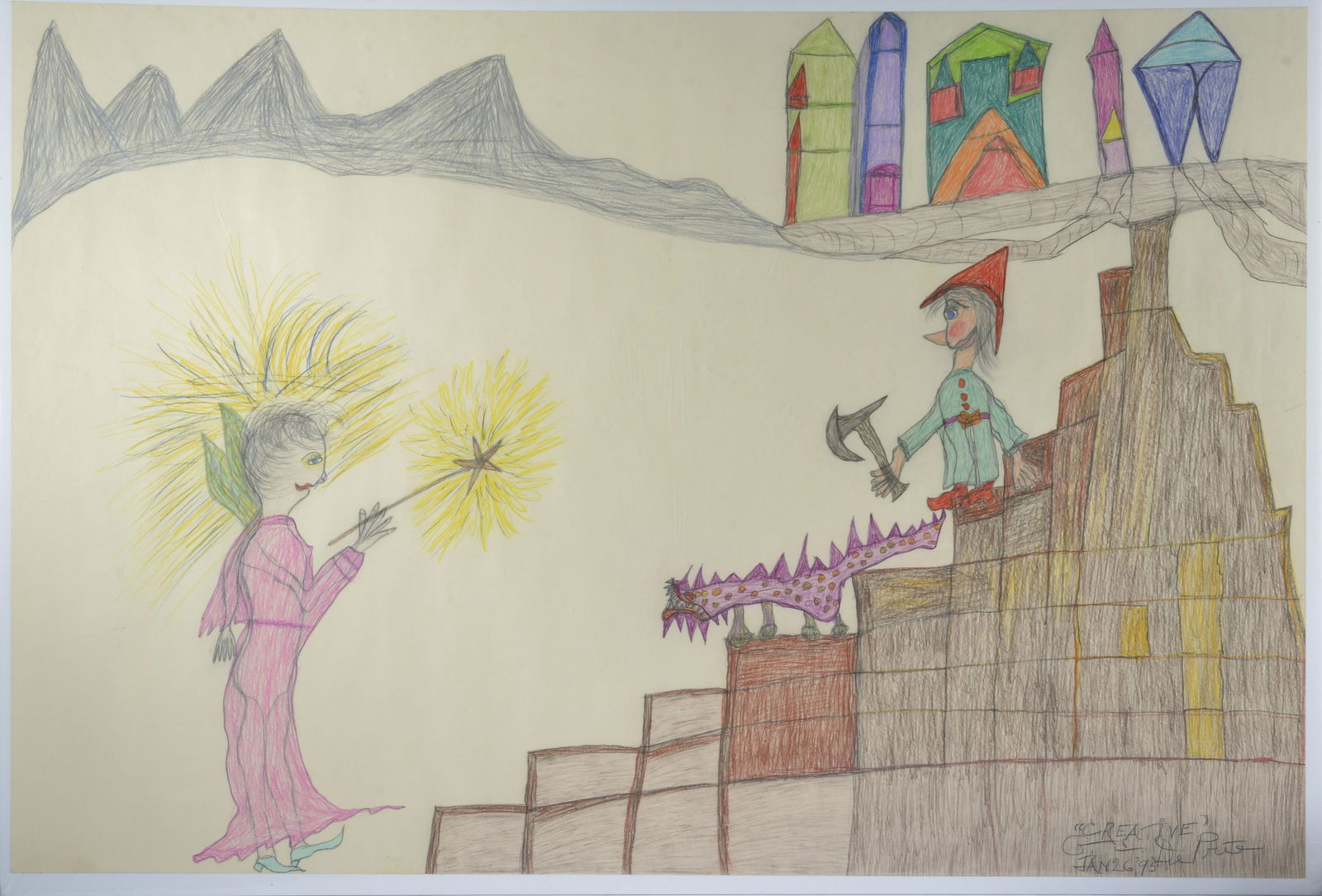 Gerald "Creative" DePrie Folk Art - 37" x 25" (1 of 1)