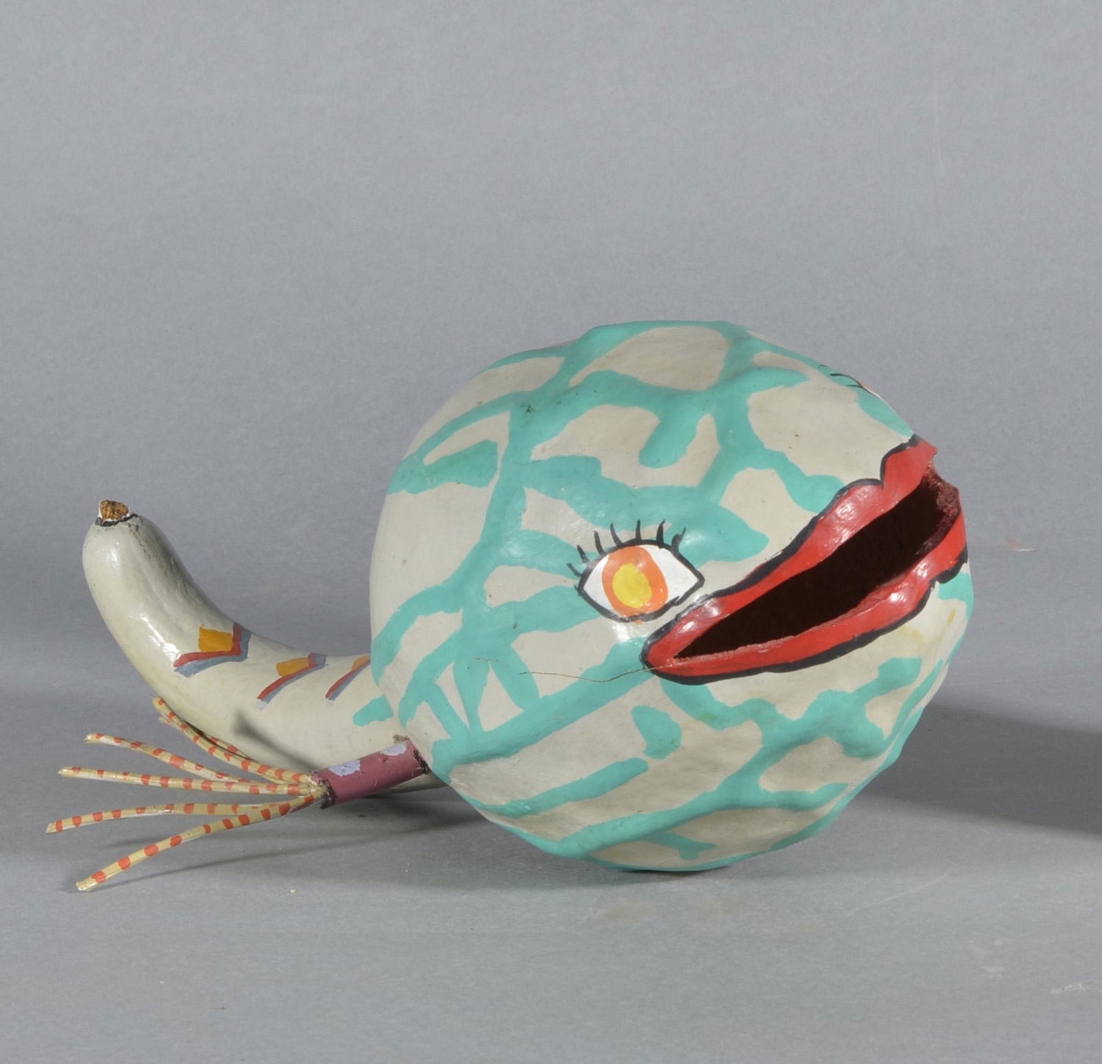 Frank Pickle Folk Art Painted Fish Gourd (1 of 2)