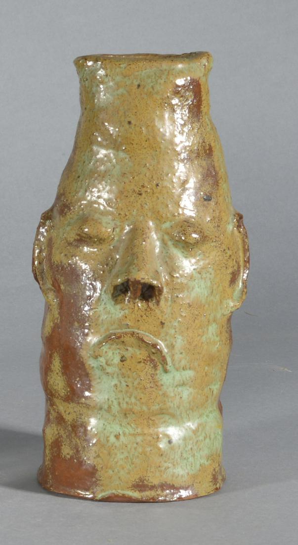 Folk Art Pottery Face Vase (1 of 1)