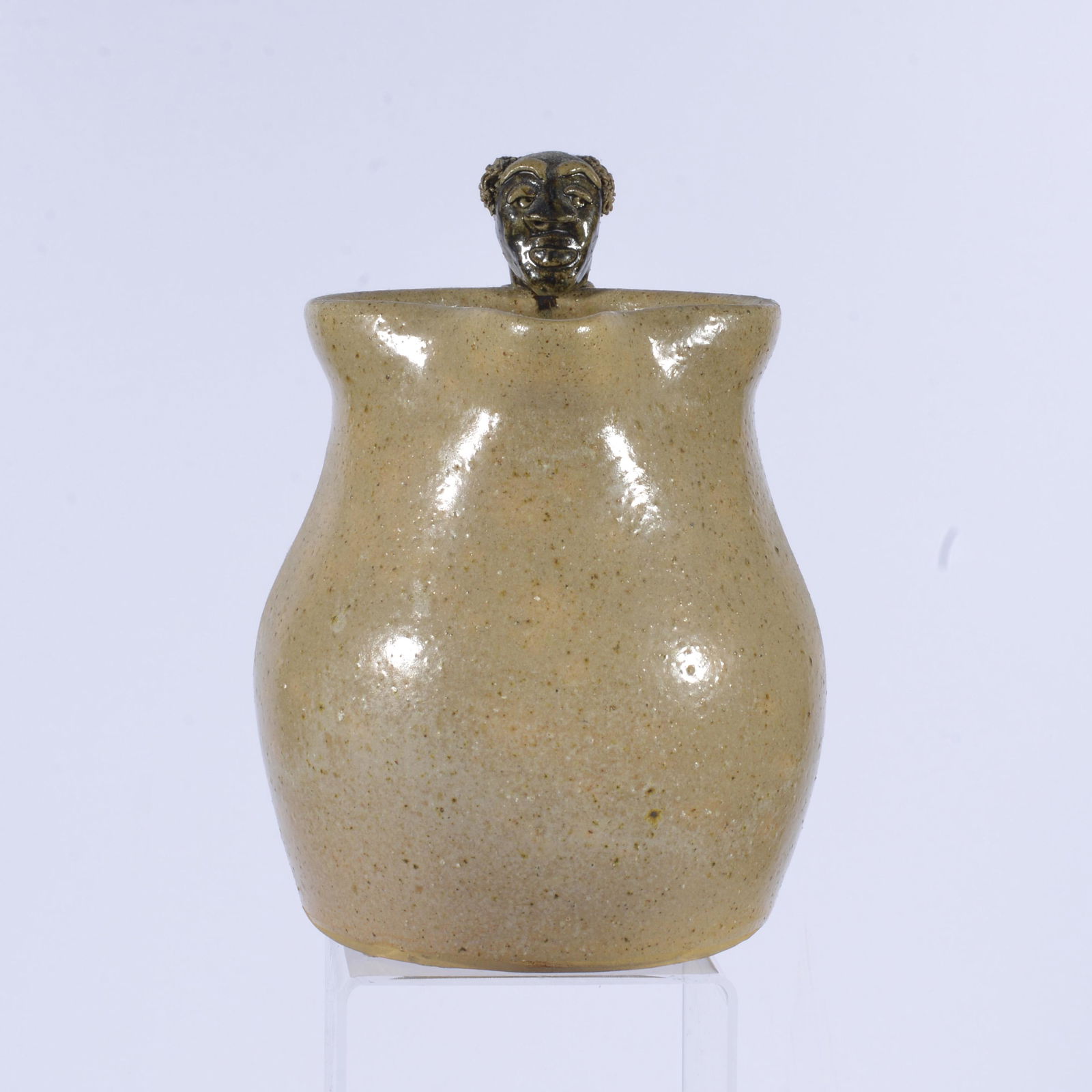 WILFORD DEAN FACE PITCHER W/ FIGURAL HANDLE (1 of 6)