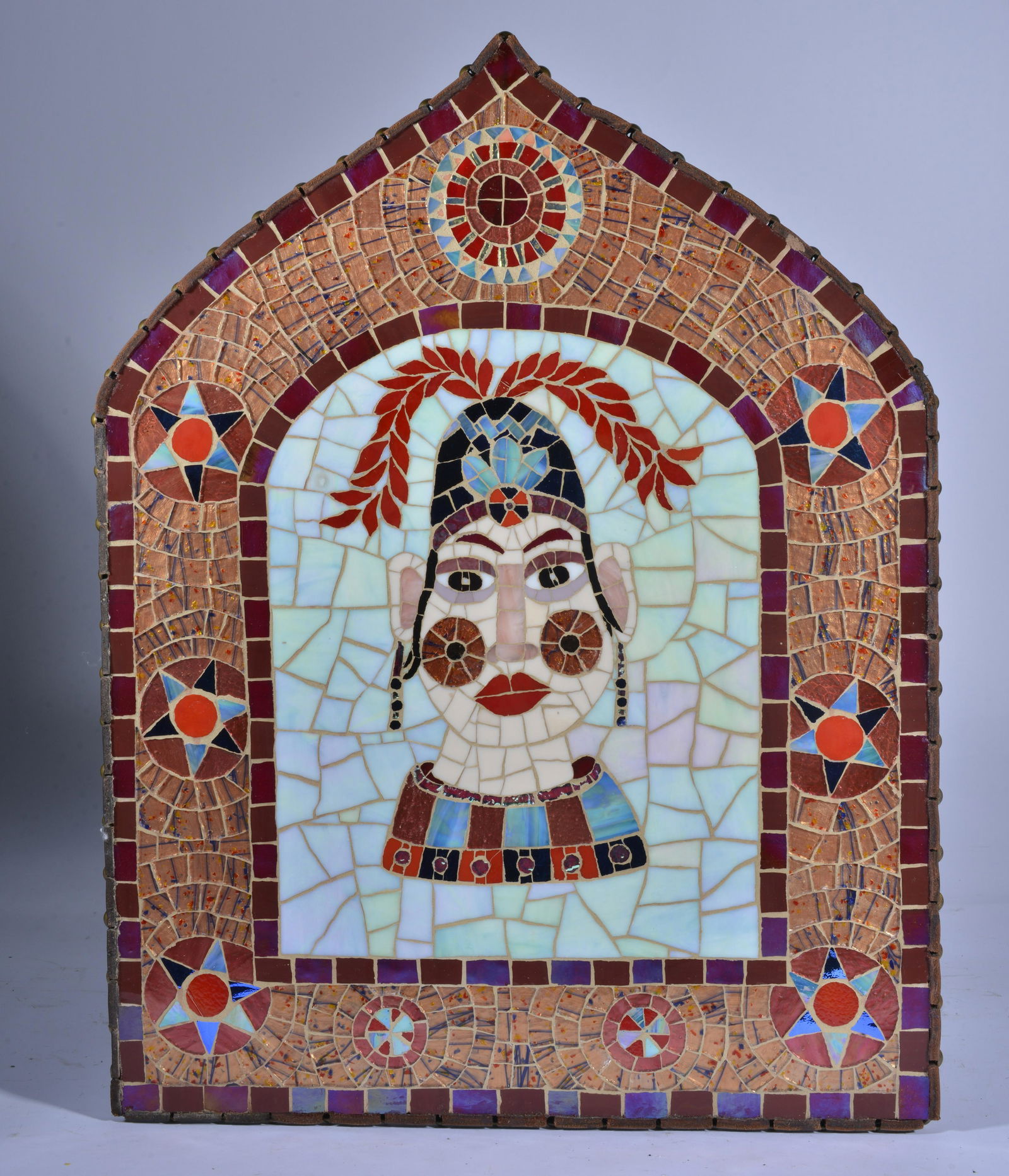 HERSCHEL KRANITZ LADY W/ FEATHERED HAT MOSAIC TILE (1 of 2)