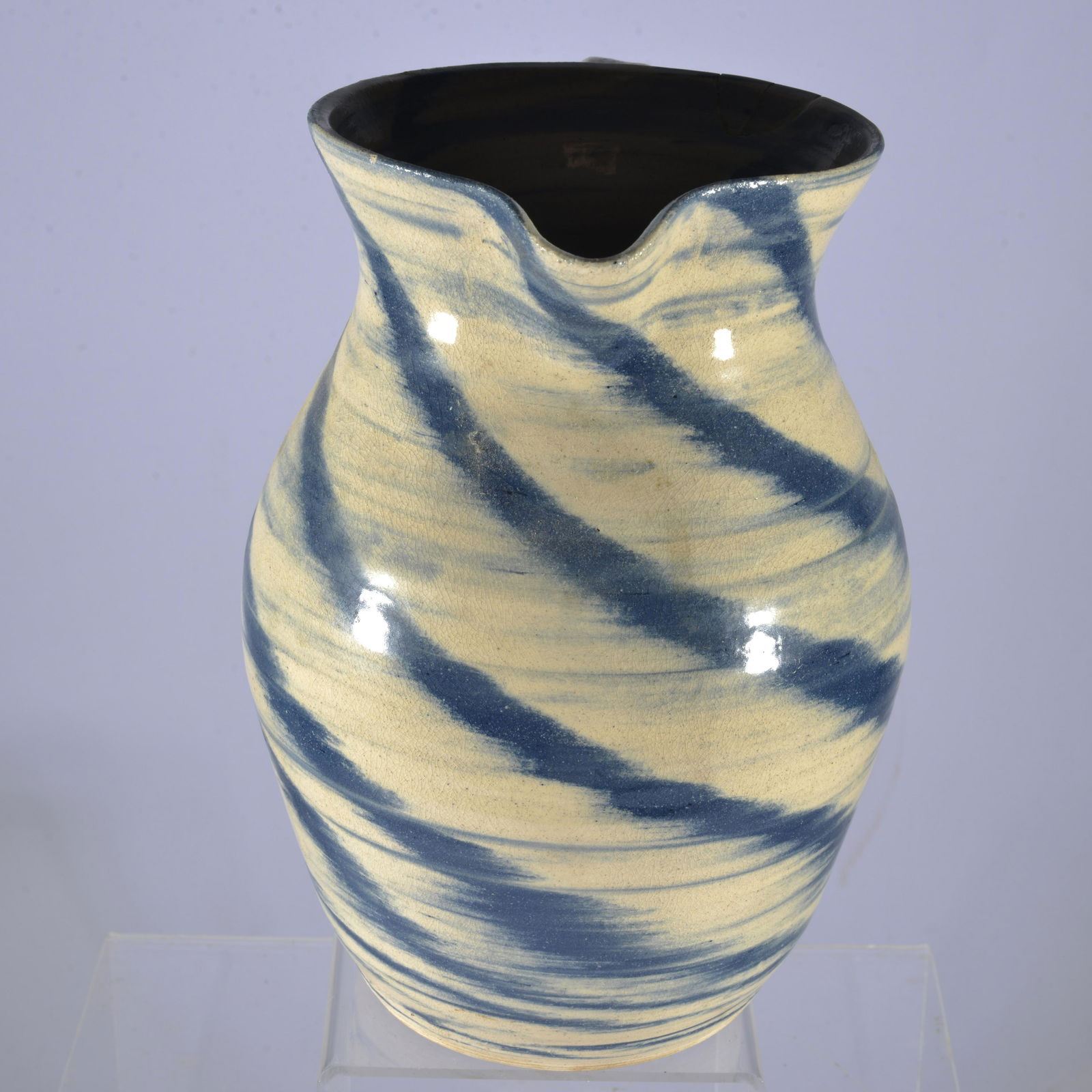 RICHARD KALE SWIRL PITCHER (chip reglued in lip) (1 of 6)